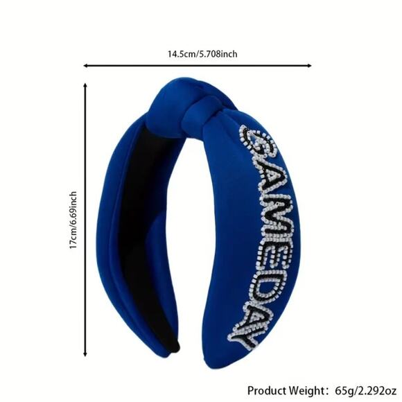 NFL Team Football Beaded Gameday Headband Blue NEW!!! Quick US Shipping - Picture 2 of 2